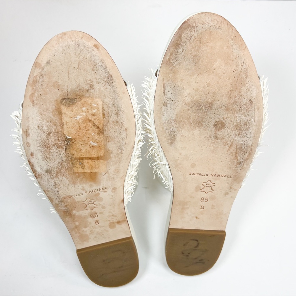 Loeffler Randall Ava Ivory Fringe Slide Sandals size 9.5 - Picture 12 of 14